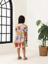 Girls' Multi Color Printed Dress