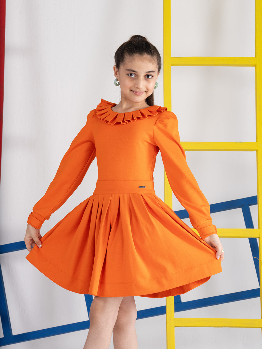 Orange Heavy style statement Dress