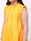Girls Orange Ethnic Sleeveless Kurta with Palazzo Co-Ord Set