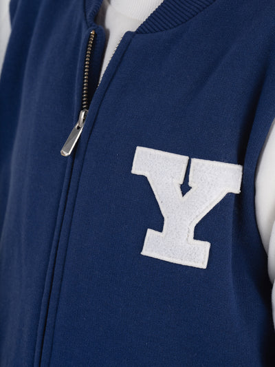Navy Blue Yale Embroidered Jacket & Jogger Set