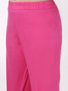 Girls Fuchsia Pink Ethnic Sleeveless Kurta with Palazzo Co-Ord Set