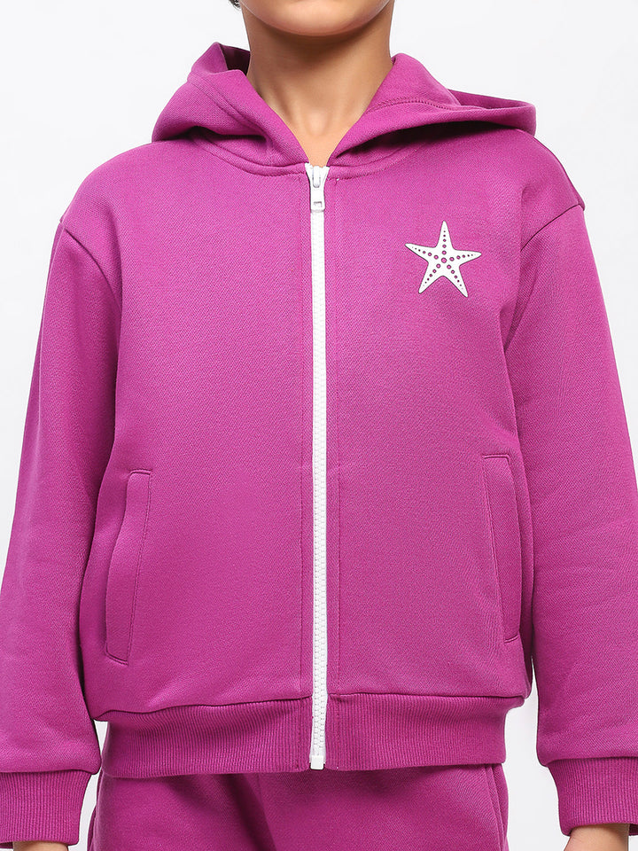 Boys Purple Long Sleeve Hoodies Sweatshirt Set