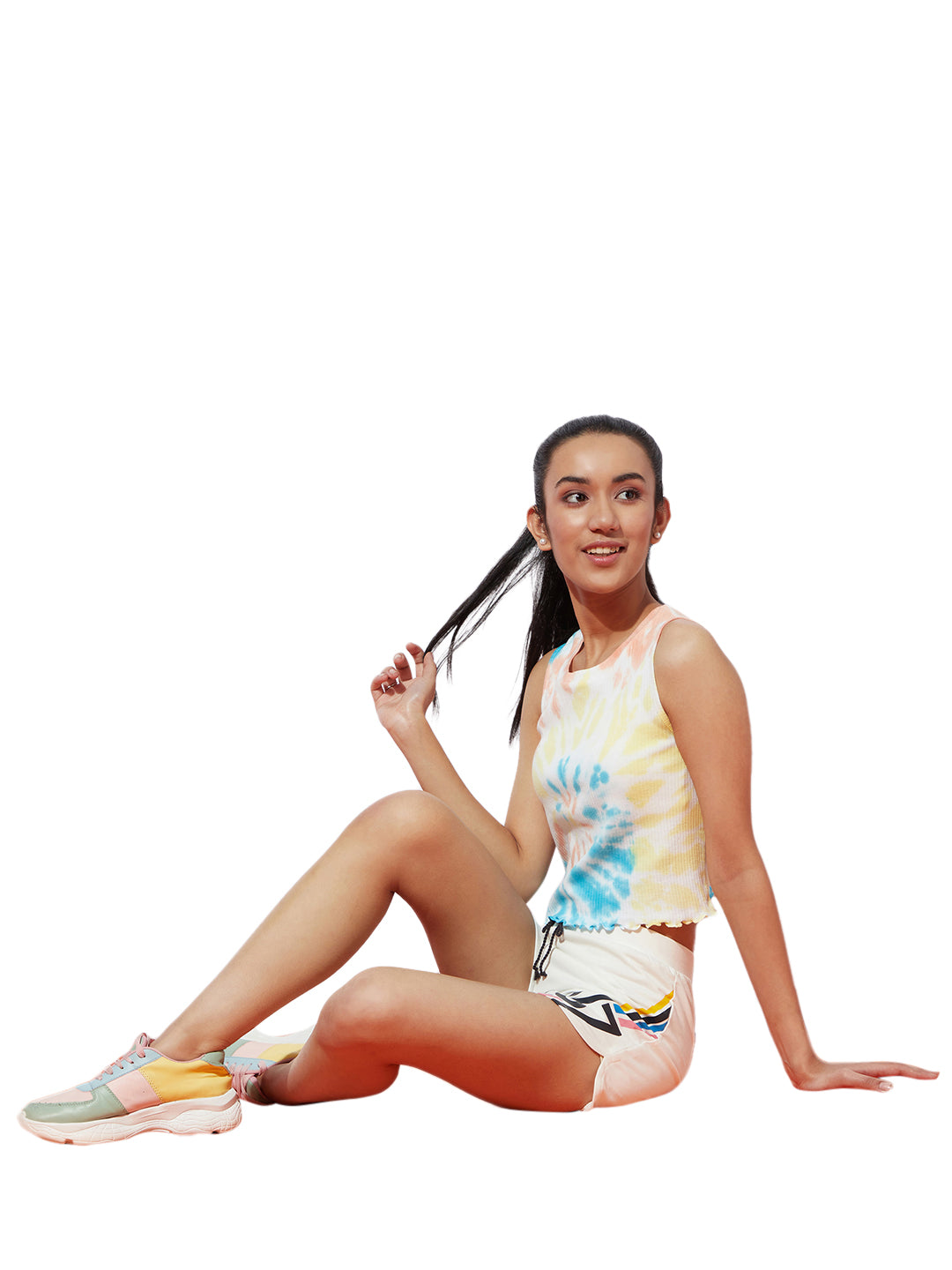 Teen Girl Pastel Print Adventure Tshirt & Shorts Set