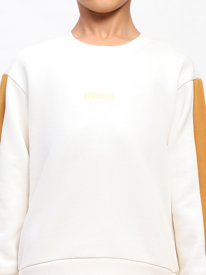 Boys White Long Sleeve Sweatshirt Set