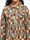 Girls Brown Abstract Print Fit and Flare Dress