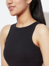 Black Stretch Ribbed Top
