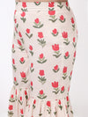 Girls Off white Floral Print Ethnic kurti and sharara Set