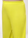 Girls Lime Green Ethnic Sleeveless Kurta with Palazzo Co-Ord Set
