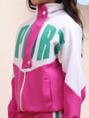 Girls Colorblock Pink & White Sport Tracksuit Set