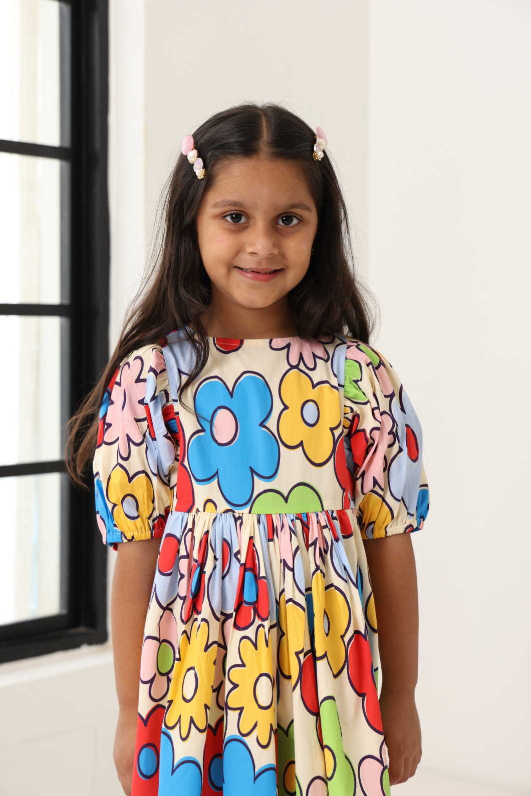 Girls' Multi Color Printed Dress