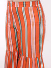 Girls Orange Stripe Ethnic kurti and sharara Set