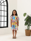 Girls' Multi Color Printed Dress