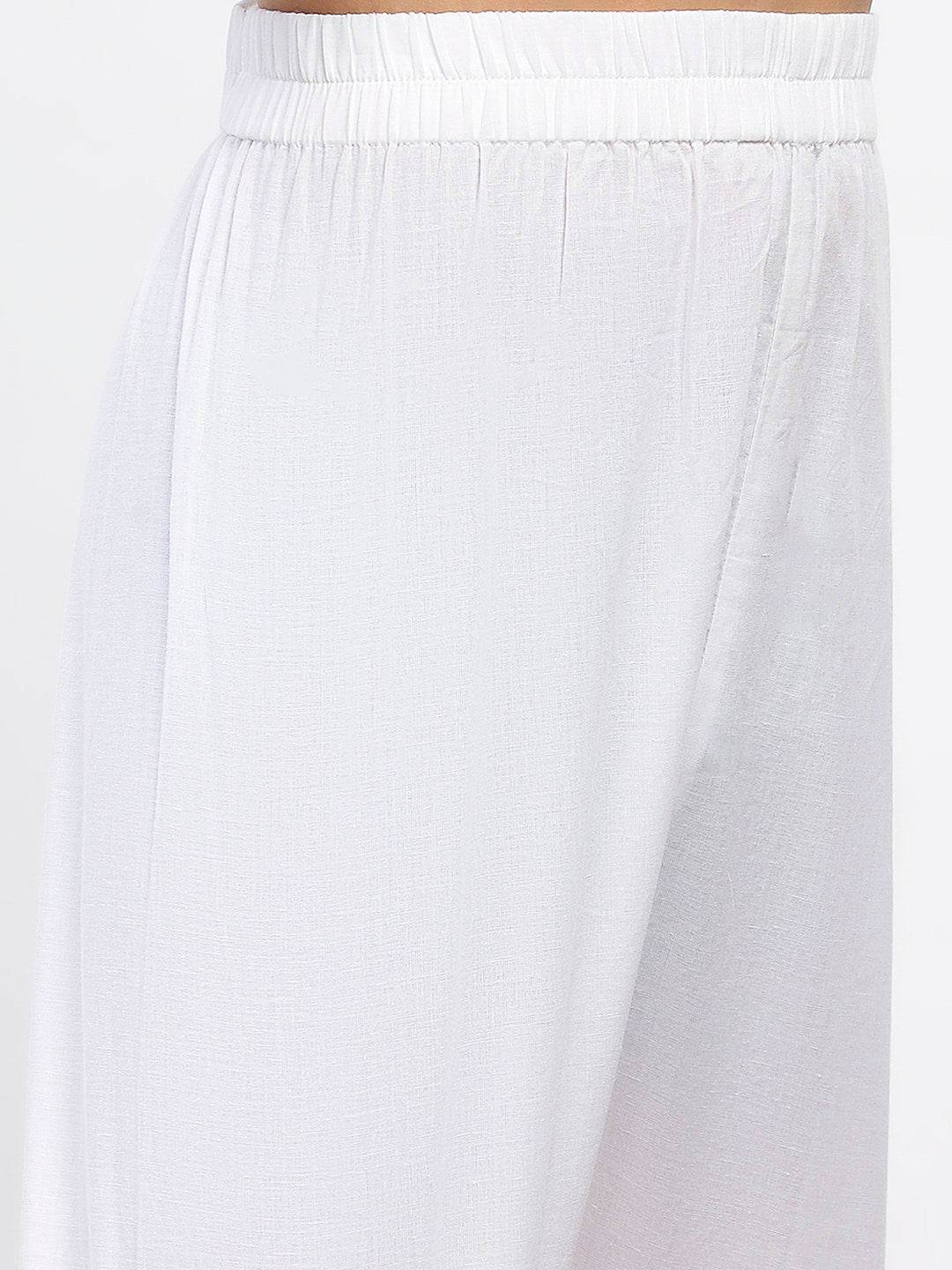 Boys White Cotton Printed Ethnic Kurta Pajama Set