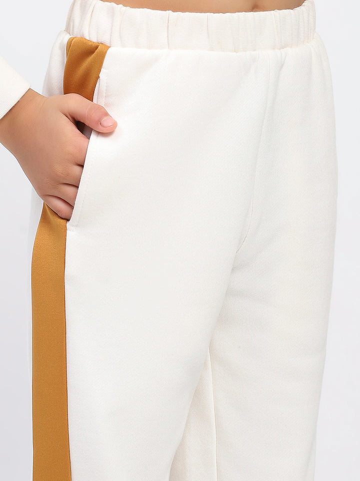 Boys White Long Sleeve Sweatshirt Set