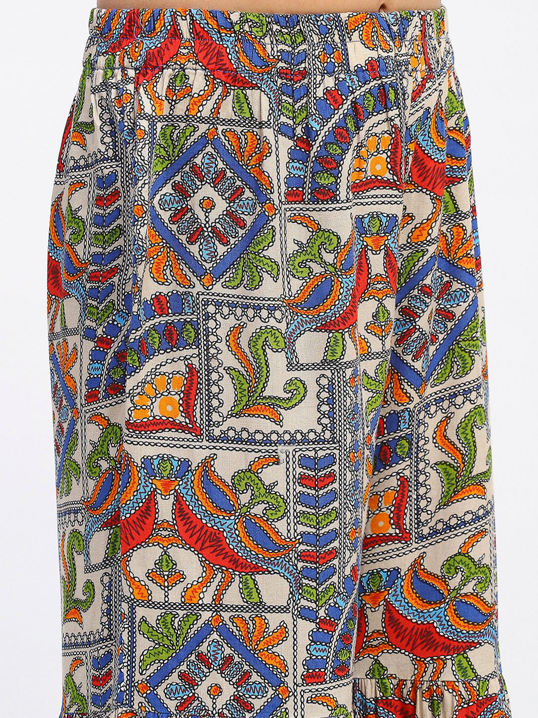 Girls Royal Blue Ethnic Peplum Tunic and Sharara Set