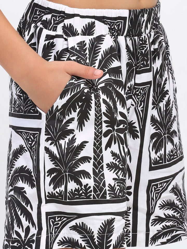 Boys White Palm Tree Print Co-Ord Set