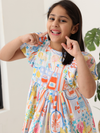 Girls' Multi Color Printed Dress