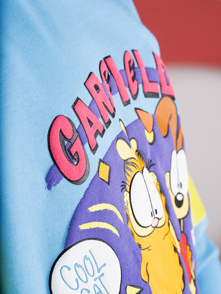 Blue Garfield Printed Sweatshirt