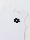 White Cotton Sleeveless Ruffle Hem Dress