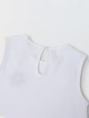 White Cotton Sleeveless Ruffle Hem Dress