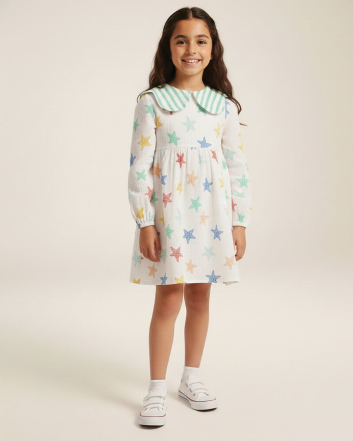Peter Pan Star Print Dress