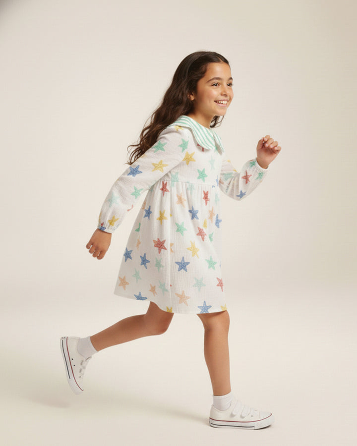 Peter Pan Star Print Dress
