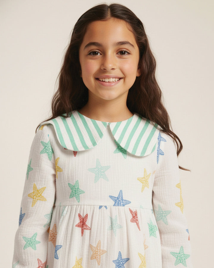 Peter Pan Star Print Dress