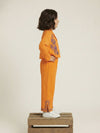 Orange Cotton Gauze Embroidered Set