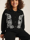 Black Cotton Gauze Embroidered Set