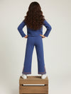 Blue  Cotton Gauze Embroidered Set