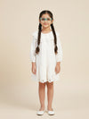 White Eyelet Lace Ruffle Dress-Girls.