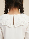White Eyelet Lace Ruffle Dress-Girls.