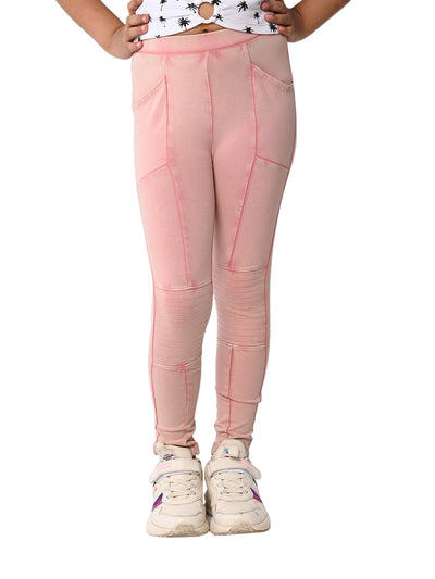 Kid Girl Pink Denim Legging