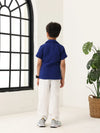 Spunkies Boys Textured Resort Collar Short Sleeves Wrap Shirt and Trousers Set
