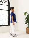 Spunkies Boys Textured Resort Collar Short Sleeves Wrap Shirt and Trousers Set