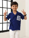 Spunkies Boys Textured Resort Collar Short Sleeves Wrap Shirt and Trousers Set