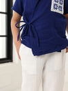 Spunkies Boys Textured Resort Collar Short Sleeves Wrap Shirt and Trousers Set