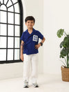 Spunkies Boys Textured Resort Collar Short Sleeves Wrap Shirt and Trousers Set