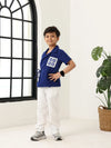 Spunkies Boys Textured Resort Collar Short Sleeves Wrap Shirt and Trousers Set