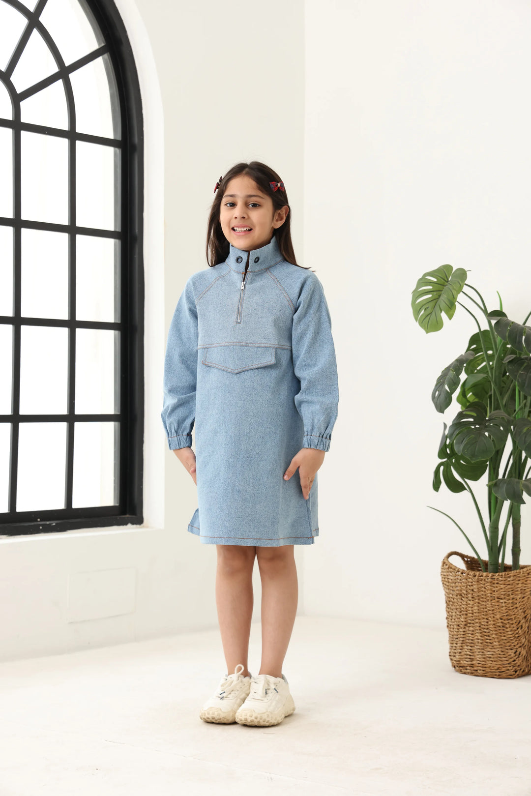 Girls Denim Oversized Tunic