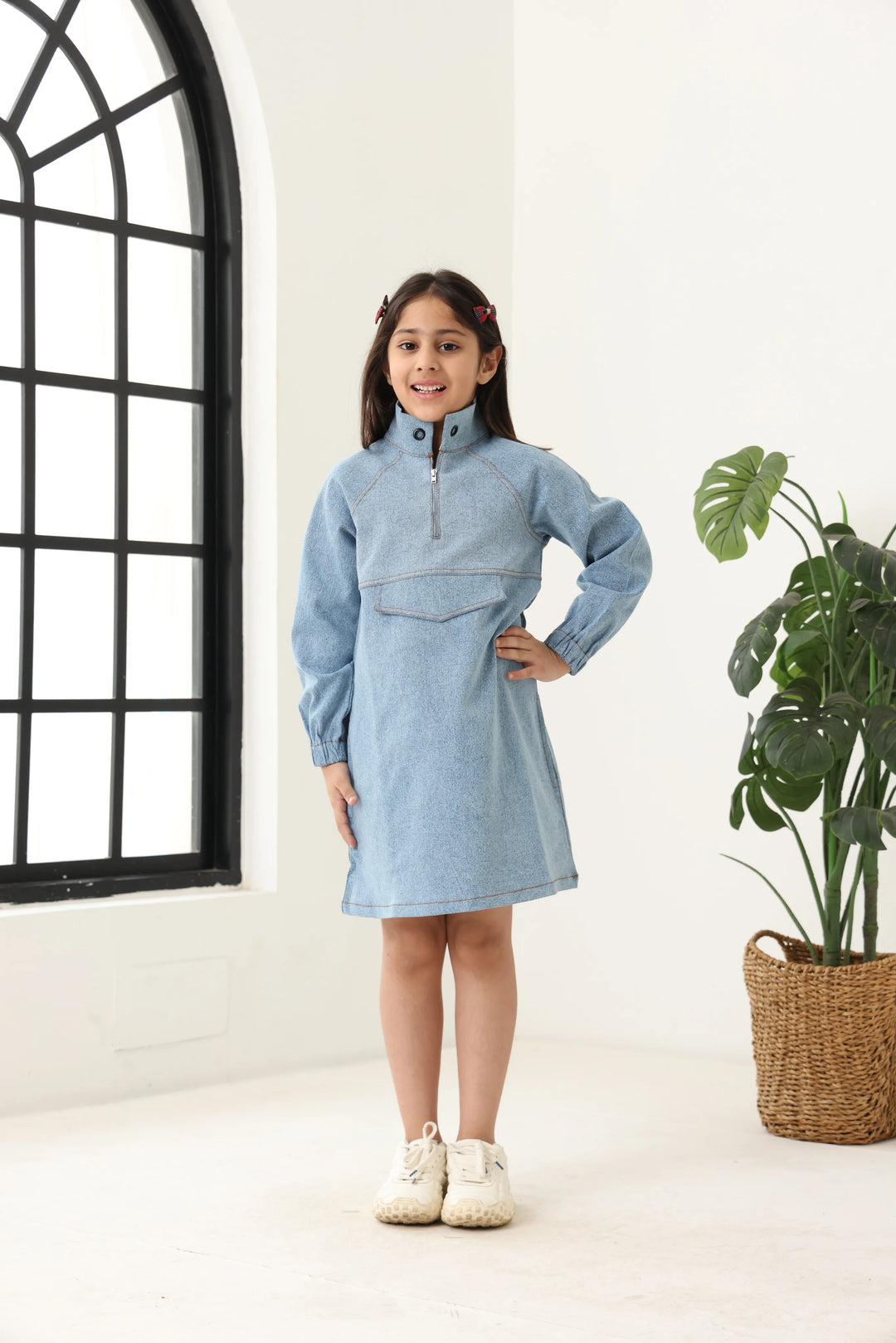 Girls Denim Oversized Tunic