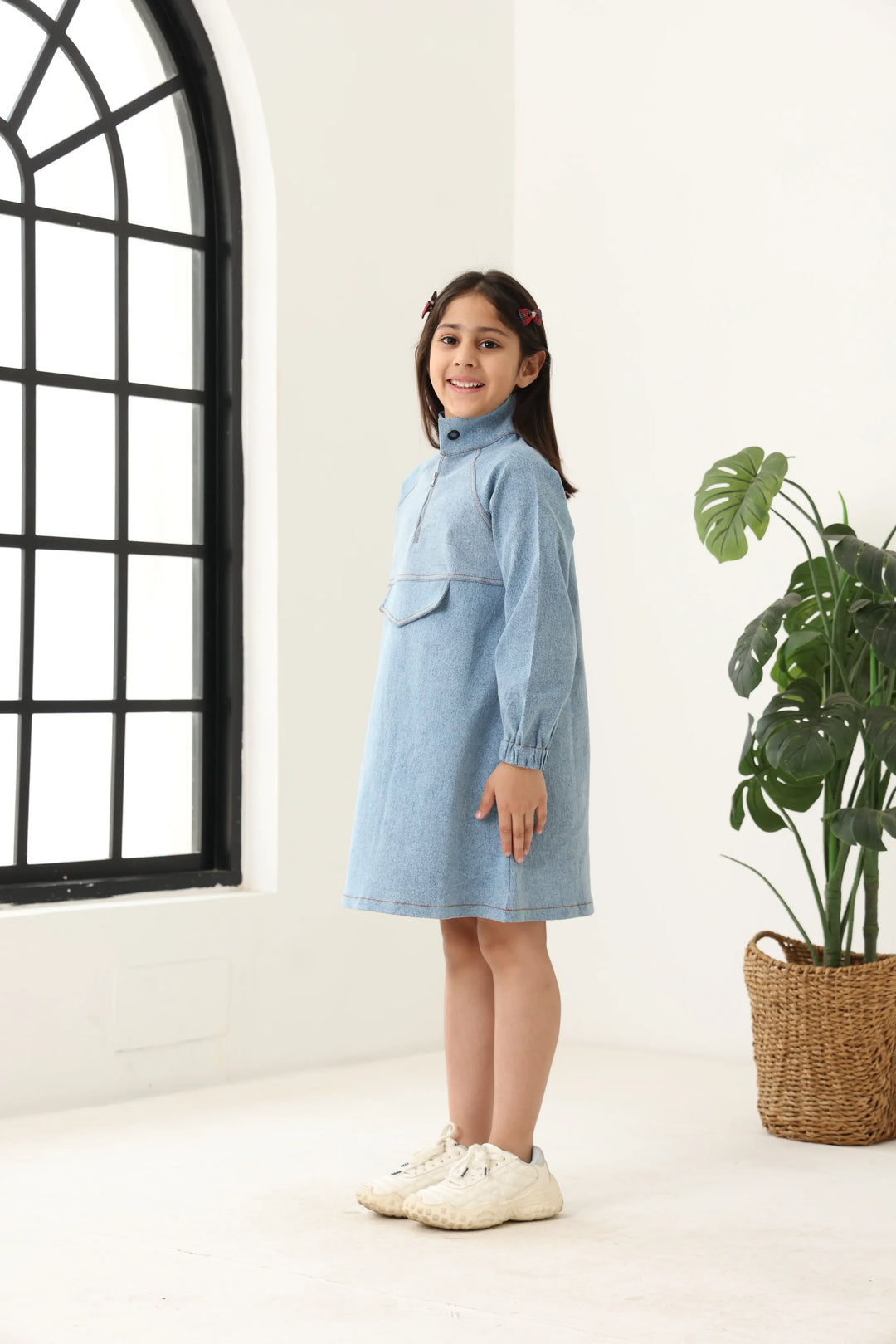 Girls Denim Oversized Tunic