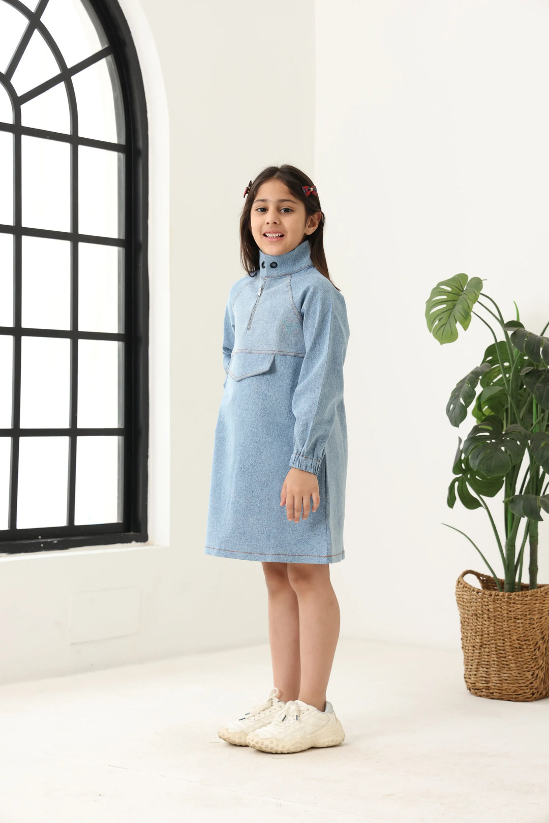 Girls Denim Oversized Tunic