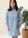 Girls Denim Oversized Tunic
