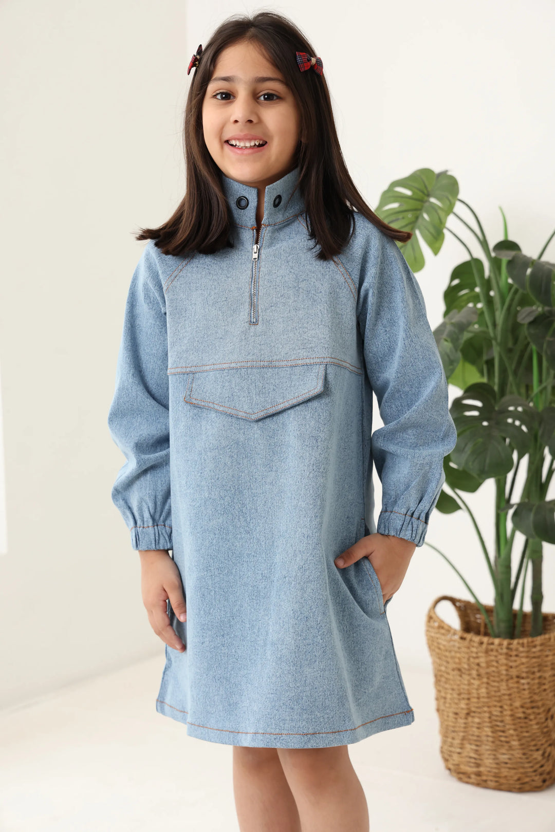 Girls Denim Oversized Tunic
