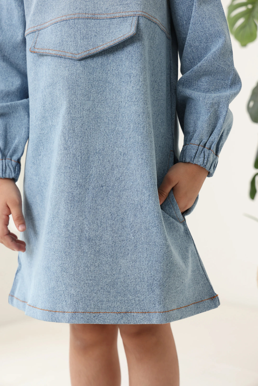 Girls Denim Oversized Tunic