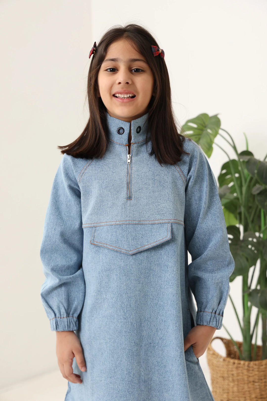Girls Denim Oversized Tunic