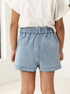 Spunkies Girls Light Wash Denim Lycra Skirt with Patch Pockets