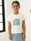 Spunkies Girls Light Wash Denim Lycra Skirt with Patch Pockets