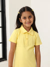 Spunkies Yellow Girls Solid Collared Short Sleeves T-Shirt Dress